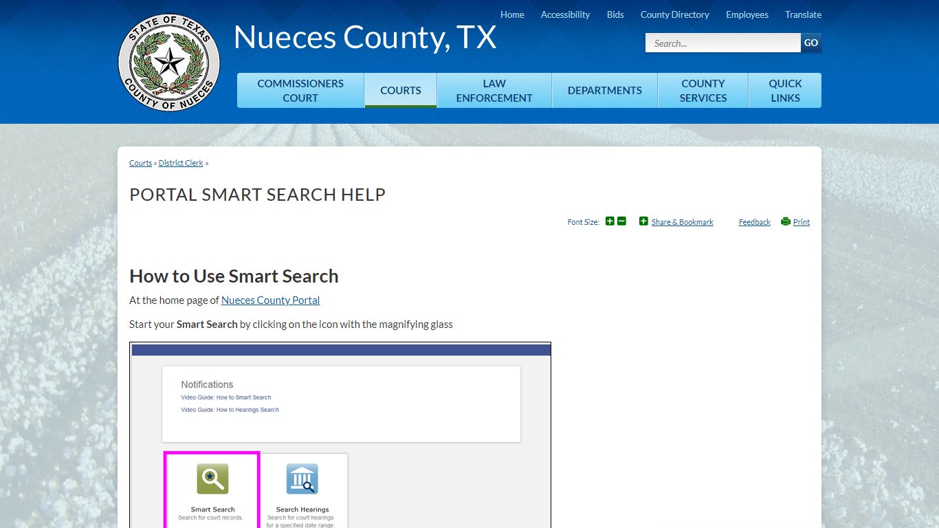 Portal Smart Search Help | Nueces County, TX